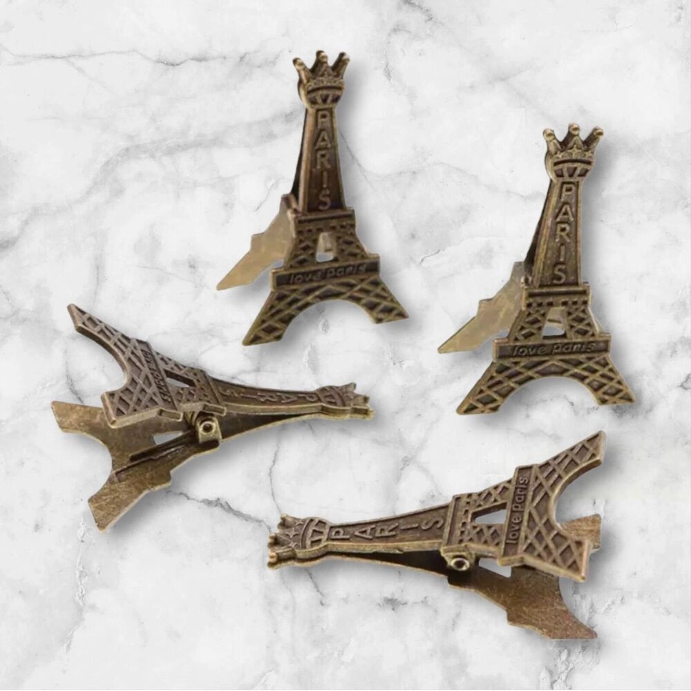 Eiffel Tower Memo Clips Set of 2- Paris Chic School Office Decor, Photo Holder, - Picture 4 of 5